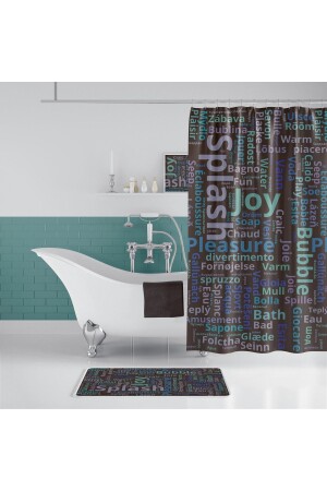 World Cloud Banyo Paspas Ve Tek Kanat Duş Perdesi 1x180x200 Set BAHWORLD5080 - 1