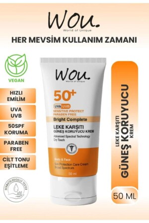 Wou Leke Karşıtı Yüksek Koruma Güneş Kremi Spf50 50 ml - 1