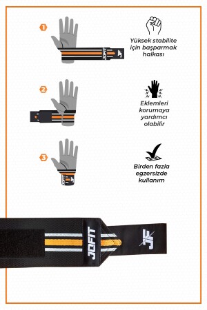 Wrist Wraps - Fitness Ağırlık Bilekliği (2'li Paket) JF0010 - 9