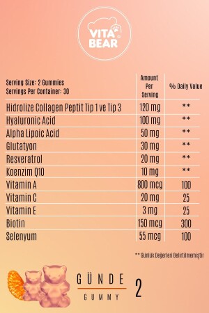 Wunderschönes Bärenhaut-Vitamin 60 Stück - 4