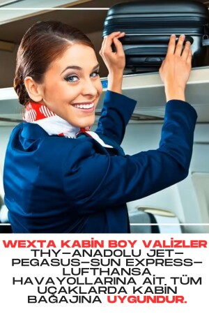 Wx-1001 Mor Renk Kabin ( Küçük ) Boy Valiz - 9