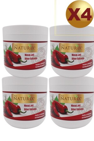 X4 Red Pepper Balm Anti-Cellulite Body Firming 500 ml Red Paprika Massagegel - 1