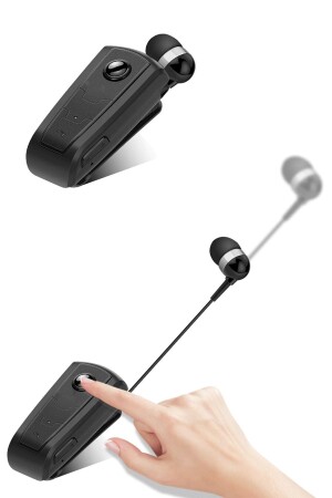 Xiaomi Samsung Huawei kompatibles Universal Black Reel Earbuds Bluetooth Headset mit hängendem Mikrofon MMBK=058 - 1