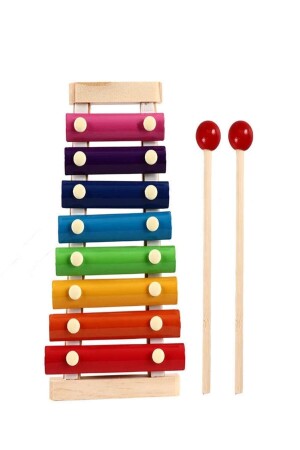 Xylophon Holzmusikinstrument 8 Noten 8 Töne 8 Tasten Spielzeug Cellophan - 1