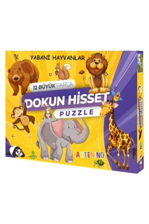 Yabani Hayvanları 12 Büyük Parça Dokun Hisset Puzzle - 1