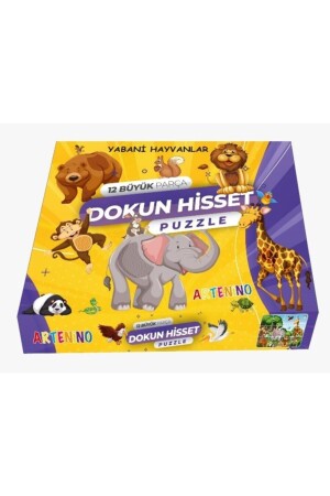 Yabani Hayvanları 12 Büyük Parça Dokun Hisset Puzzle - 4