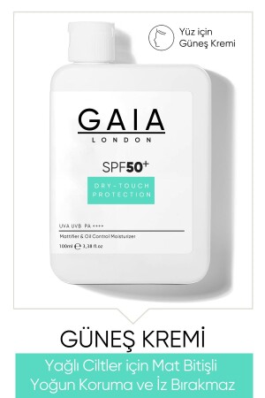 Matte Finish 50spf Uva/uvb 100 ml Dry Touch Sonnencreme für fettige Haut TYC00103302302 - Gaia London