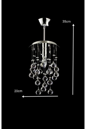 Yağmur Einzellampen-Kronleuchter aus Edelstahl mit chromfarbenem Kristallstein 101. 20. j - 7