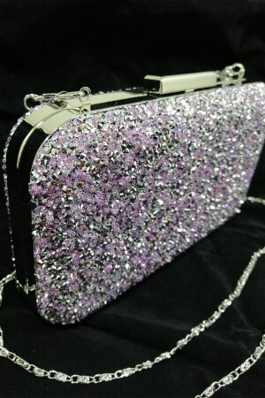 Yakamoz Lilac Stone Abendkleid-Clutch-Portfolio-Tasche - 5