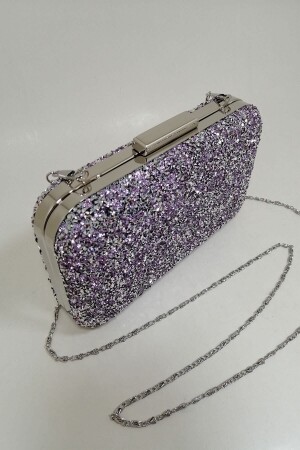 Yakamoz Lilac Stone Abendkleid-Clutch-Portfolio-Tasche - 8