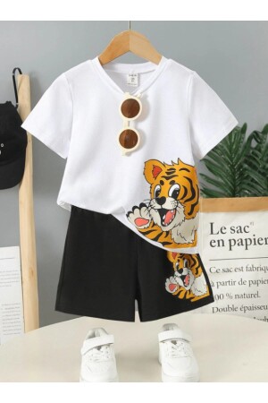 Set aus Unter- und Oberteil mit Teddybär-Shorts an der Seite. Zwischen 4 und 13 Jahren - Amazon Ev