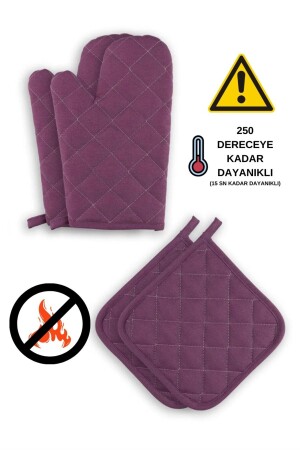 Yanmaz Ve Isıya Dayanıklı Fırın Eldiveni Ve Tutacak (2 ELDİVEN- 2 TUTACAK) - Sevilya