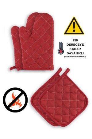 قفازات ومحافظات فرن مقاومة للحرارة وقابلة للحريق من MNZ (2 قفازات - 2 مفاتيح) - Sevilya