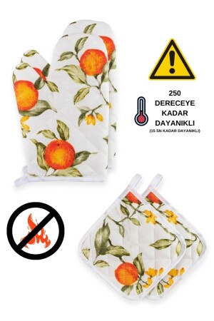 قفازات ومحافظات فرن مقاومة للحرارة وقابلة للحريق من MNZ (2 قفازات - 2 مفاتيح) - Sevilya