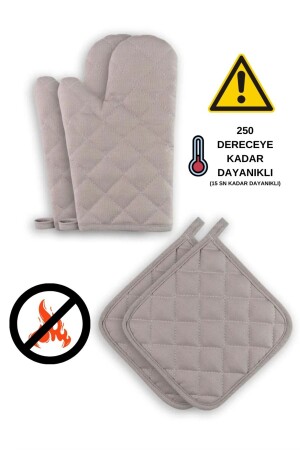 قفازات ومحافظات فرن مقاومة للحرارة وقابلة للحريق من MNZ (2 قفازات - 2 مفاتيح) - Sevilya