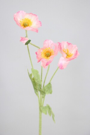 Yapay Çiçek 4lü Gelincik Dalı 60 cm Açık Pembe - 1