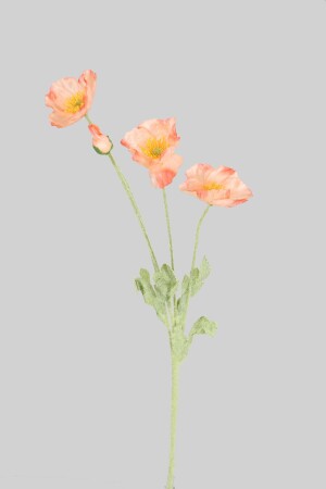 Yapay Çiçek 4lü Gelincik Dalı 60 cm Somon - 1