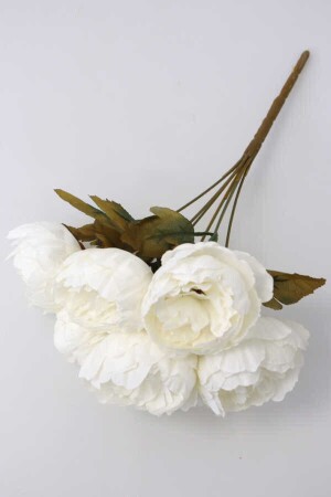 Yapay Çiçek Kaliteli Şakayık Gül Demeti Beyaz - Yapay Çiçek Deposu