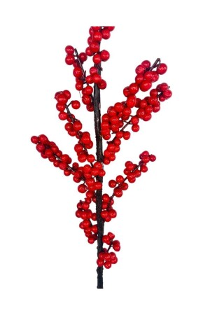 Yapay Çiçek Kokina Uzun Dal 90cm Yılbaşı Çiçeği Red Berry - 5