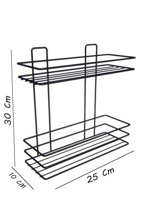 Yapışkanlı 2 Katlı Banyo Rafı Duş Şampuanlık Duvar Düzenleyici Organizer - 6