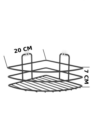 Yapışkanlı 2 li set Banyo Köşeliği Köşe Rafı Duş Şampuanlık Duvar Düzenleyici Organizer Raf - 8