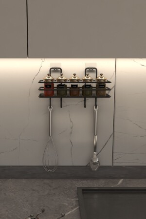 Yapışkanlı 4 Kancalı Banyo ve Mutfak Düzenleyici Mat Siyah Doş Askısı - Alper Banyo