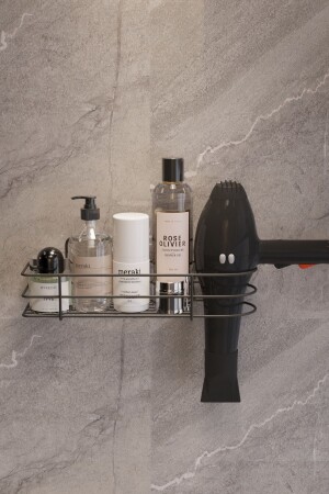 Yapışkanlı Saç Kurutma Makinesi Hazneli Banyo Düzenleyici Banyo Organizer SY302B - 2