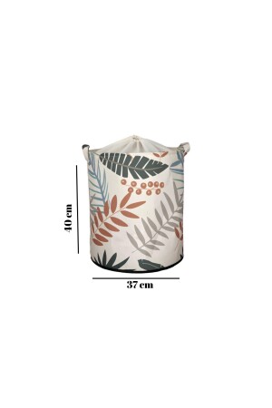 Yaprak Desenli Katlanır Kirli Çamaşır Dolap Içi Çocuk Odası Oyuncak Düzenleyici Saklama Sepeti 37x40 - 5