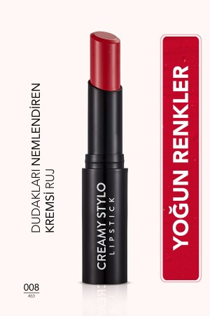 Yarı Parlak Stick Ruj- Creamy Stylo Lipstick -008 Red-8682536013680 - Flormar