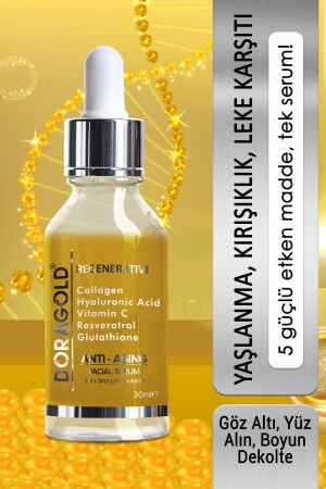 Yaşlanma Kırışıklık Leke Karşıtı Resveratrol Glutatyon C Vitamini Hyalüronik Asit Kolajen Serum 30ml DG-S411 - 3