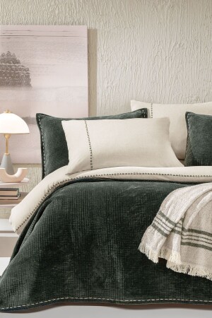 غطاء ملابس من الأغطية من الكتان مقعد من الشريط خاكي - الكريم - Yataş