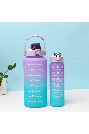Yavlu Motivational 2er-Pack Wasserflasche Wasserflasche Wasserflasche 2 Lt 900 ml Gym Wasserflasche Aufkleber 2er-Pack Wasserflasche - 9