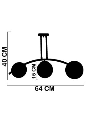 Yay Schwarzer 3-flammiger Honigglas-Kronleuchter 10076213 - 5