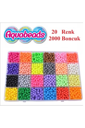 Yedek Boncuk Seti 20 Renk 2000 Adet Aquabeads Aqua 2400 Yedek - 1