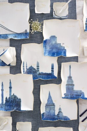 Yeditepe 32-teiliges Frühstücks-/Servierset aus Porzellan für 6 Personen 153. 03. 08. 1586 - Karaca