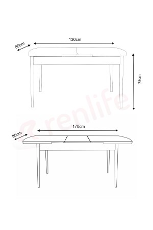 YEMEK MASASI AHŞAP MASA KELEBEK MASA AÇILIR KAPANIR 6 KİŞİLİK MASA(NEW SONOMO) 301005 - 5