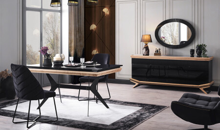 غرفة الطعام السوداء من (م.ن.ز-لارينا) - Cadde Yıldız