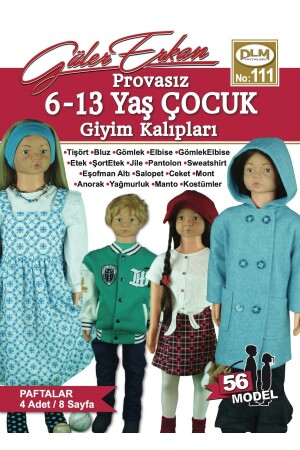 Yeni Güler Erkan Provasız 6-13 Yaş Çocuk Giyim Kalıpları No:111 - 2