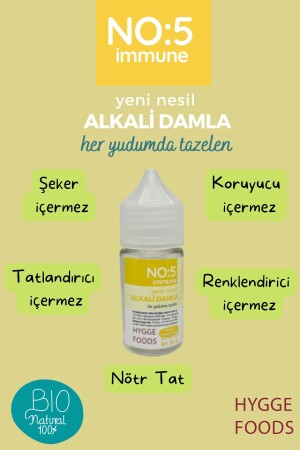 Yeni Nesil Alkali Damla No.5 Immune - Ph Arttırıcı - Su Içmeye Yardımcı - 30 Ml - 5