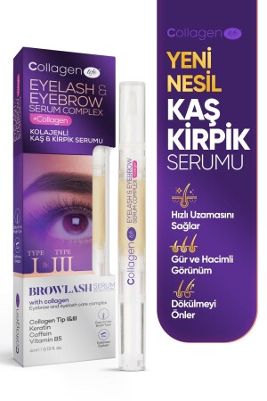 Yeni Nesil Kolajen Caffeine Keratin Vitamin E İçeren Kaş & Kirpik Serumu KKKS1 - 2