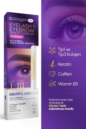 Yeni Nesil Kolajen Caffeine Keratin Vitamin E İçeren Kaş & Kirpik Serumu KKKS1 - 6