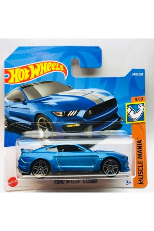 Yeni - New F0rd Shelby Gt350r Mavi Mini Araba 1:64 Ölçek Hotwheels Marka 9-10 HobbyToysMaMiOYUNCAK22-16 - 1