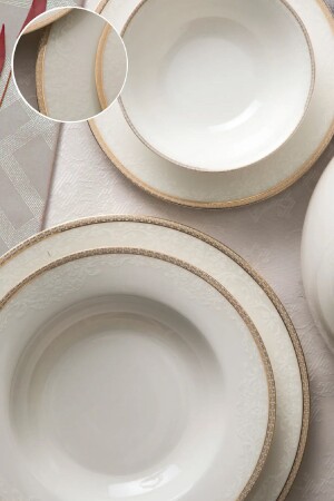 Yeni Riva 60 Parça 12 Kişilik Porselen Yemek Takımı 600.15.01.2223 - Emsan