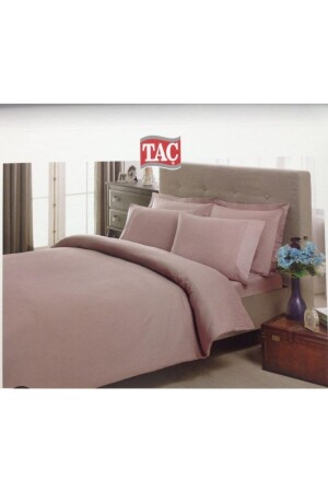 Yeni Sezon Battal Boy Saten Nevresim Takımı - Stripe - Lila TYC00820117650 - Taç