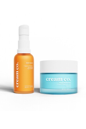 Yenileyici Leke & Akne Karşıtı Pürüzsüzleştirici Yatıştırıcı Onarıcı Nemlendirici İkili - Cream Co.