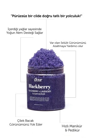 Yenileyici Ve Nemlendirici Doğal Vücut Peelingi - Sugar Scrub Blackberry 250 ml - Glour