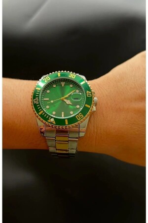 Yeşil Kadran Gümüş Gold Iki Renk Kordon Erkek Çelik Rolex Model Kol Saati TYC00253200000 - ÇENÇEN