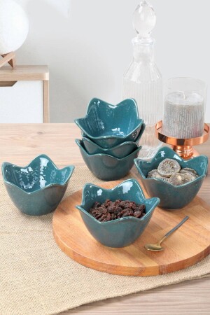 Yeşil Luster Artistik Zambak Çerezlik - Sosluk 12 Cm 6 Adet ST613106F328A000000MACD700 - Keramika