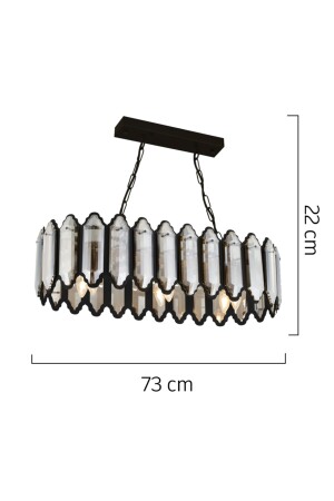 Yezda Rechteckiger schwarzer Kristall-, Stein-Modern-Design-Esszimmer-, Kristall-Wohnzimmer-Kronleuchter 3852-06S-BL - 4