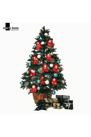 Yılbaşı & Christmas Desenli Dekoratif Hediye Kesesi Noel Çorabı - 3